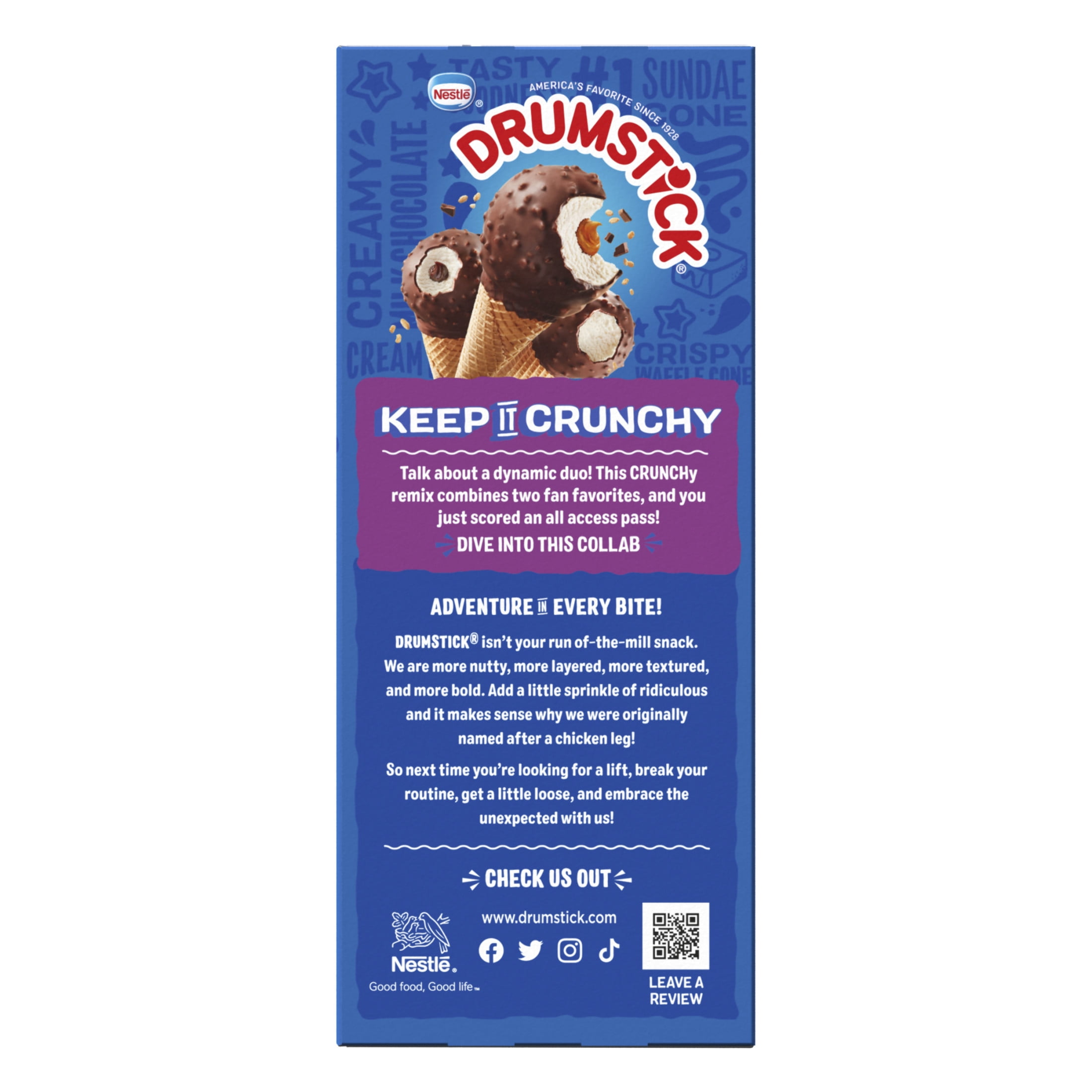 Drumstick Crunch Dipped Sundae Cones Variety Pack, Kosher, 8 Count