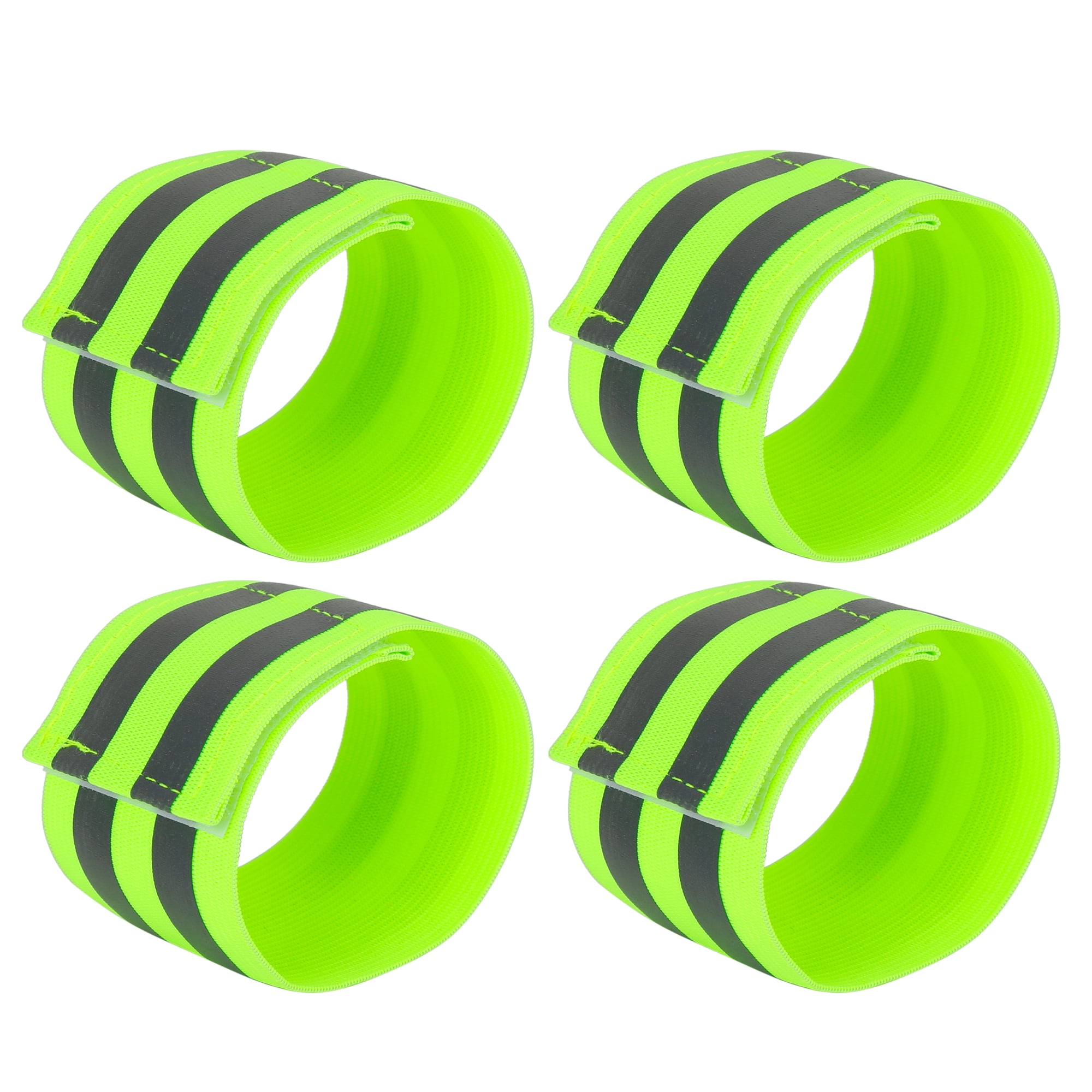 4 Pcs Green Reflective Bands for Wrist Reflective Wristbands High Visibility Cycling Riding Reflector Tape Straps