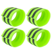Unique Bargains 4 Pcs Green Reflective Bands for Wrist Reflective Wristbands High Visibility Cycling Riding Reflector Tape Straps