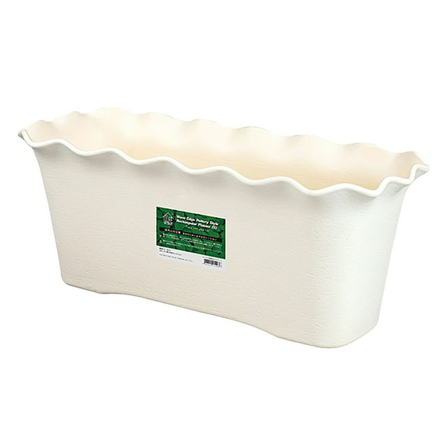MOQIN Window Boxes Planters,Long Planter Box for Windowsill/Balcony,11.9x5.2 Inch Large Herb Planters,Indoor Succulent Cactus Flowers Vegetable Plastic Rectangle Pots,Crack-Resistant Plastic