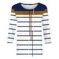 thumbnail image 5 of Perfectbot Women's Fashion Tops 3/4 Sleeve Striped T-Shirts Cute Crewneck Basic Tees Blouses, 5 of 5