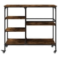 thumbnail image 5 of vidaXL Kitchen Trolley Smoked Oak 100x45x89.5 cm Engineered Wood, 5 of 5