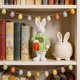 thumbnail image 4 of Figurita de resina decorativa de conejo de Pascua – Rosa, Verde • Adorno de mesa de 15x6,5 cm • Regalo para jardín y salón • Adorable decoración navideña para el hogar, 4 of 6