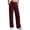 #08 Wine 【Mix, Match & Rotate: Stock Up on Daily Colors】, variant on Women's Soft Fabric Straight Leg Pants with Pockets, Mid Elastic Waist Drawstring, Lightweight Comfortable, Casual Lounge Pants for Summer Beach Work, Womens Pants | UKHCCC,Army Green L