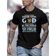 thumbnail image 1 of Camisetas con el estampado "Prefiero estar con Dios..." para hombre, camiseta informal de manga corta y cuello redondo, cómoda y transpirable para todas las estaciones, camisetas de ocio., 1 of 8