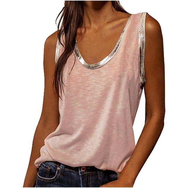 Mujeres moda sexy chaleco sin mangas u-cuello impreso tops camiseta chaleco blusa tops Pompotops lopia989517