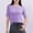 Purple, variant on Hvot&aat Women's Basic Half Sleeve T-shirt Round-Neck Slim Fit Solid Color Tops Daily Casual Pullover