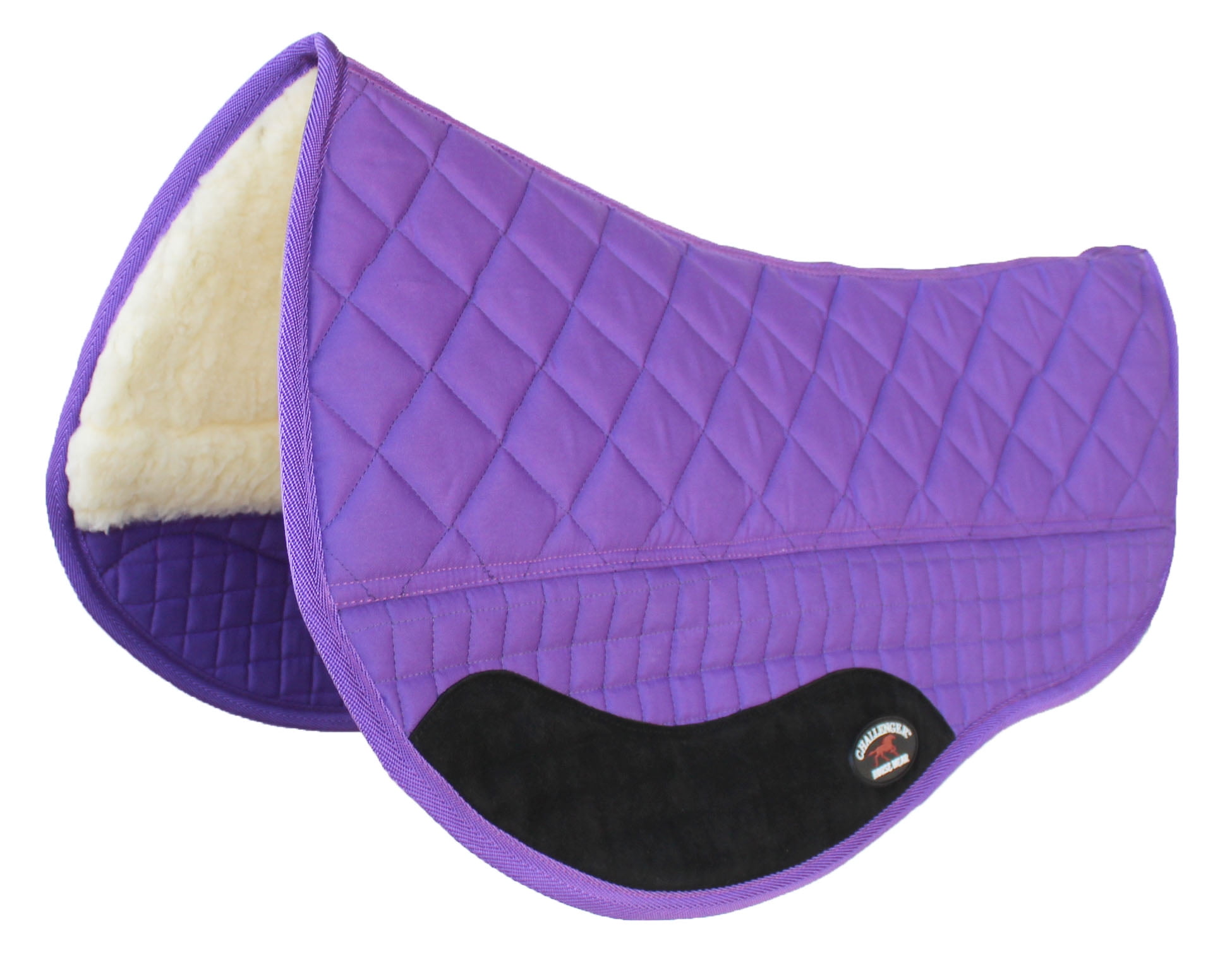 Western Horse SADDLE PAD 28X32 DOUBLE BACK BARREL FLEECE LINED PURPLE