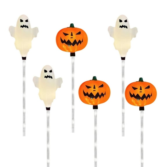 Nmdmisc Halloween Decorations Outdoor Solar Pumpkin Ghost Garden Stake Lights,8 Modes Solar Halloween Lights Waterproof for Outside Home Patio Yard Pathway Lawn Porch Party Decor