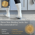 thumbnail image 6 of Comfello Diabetic Socks for Men & Women – 12 Pairs of Non-Binding Extra Wide Top Cotton Neuropathy Socks – Crew Length, White, 13-15, 6 of 6