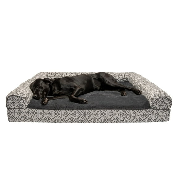 FurHaven Southwest Kilim Orthopedic Sofa Pet Bed for Dogs & Cats - Boulder Gray, Jumbo Plus