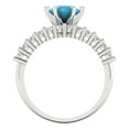thumbnail image 4 of Clara Pucci 18K White Gold 1.66 Simulated Turquoise Engraveable Engagement Ring + Wedding Band Set, 4 of 7