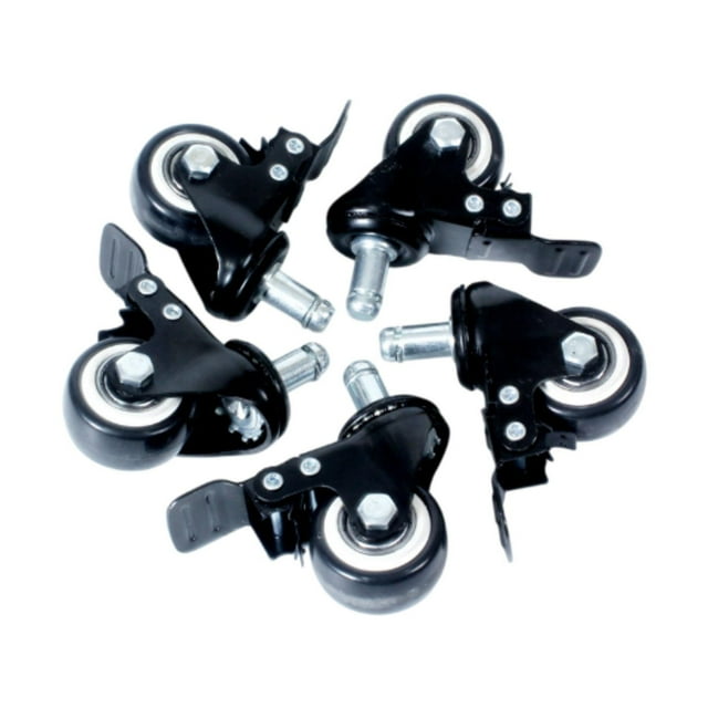 KLKCMS 5Pcs Office Chair Wheels Heavy Duty Roller Wheel for Desk Chairs Game Chairs With Brake