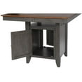 thumbnail image 3 of Dakota 42-54-inch Counter Ht Expanding Dining Table w Storage Brown Gray Wood, 3 of 9