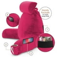 thumbnail image 2 of Nestl Reading Pillow, Extra Large Comfortable Bed Rest Pillow with Arms - Premium Shredded Memory Foam TV Pillow, Detachable Neck Roll & Lumbar Support Pillow - Hot Pink, 2 of 8