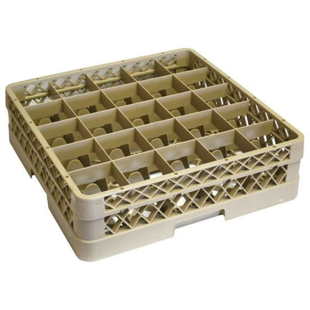 - Traex (TR6B) Full Size Glass and Stemware Rack (25-Compartment, Beige), Rack-Master dishwasher stock rack with 25 glass compartment By Vollrath