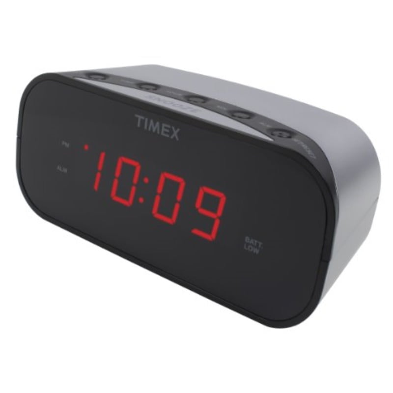 Timex T121S Alarm Clock with 0.7-Inch Red Display (Silver) - Walmart