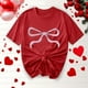 thumbnail image 2 of Primavera Top Mujeres Moda Casual Nueva Cinta de Arco Impresa Cuello Redondo Camiseta de Manga Corta, Camiseta de Cuello Tripulado, 2 of 8