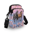 thumbnail image 2 of HELLHERO Horse Cherry Blossom Pattern with Zipper Closed Polyester Underarm Shoulder Bag Men, Women 4.33x1.97x7.09, 2 of 5