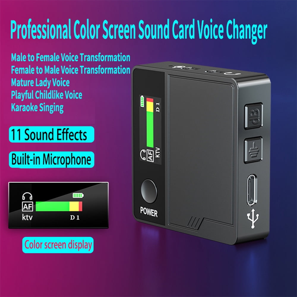 Voice Changer,Mic Portable Voice Handheld Clip-on Sound Voice Built-in Mic Voice Voice Live Handheld Clip-on Voice With 11 Sound Laptops Comput With 11 Sound Color Screen Display Siuke Buzhi