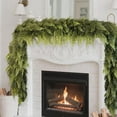 thumbnail image 5 of Guvpev 9FT Artificial Cedar Christmas Garland, Real Touch Winter Greenery, Realistic Christmas Rattan Soft Glue Green Plant Cedar Garland for Decorating Table, Mantel, Indoor Outdoor Xmas Decorations, 5 of 8