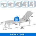 thumbnail image 5 of Dextrus Outdoor Lounge Chair Chaise, 5 Position Adjustable Backrest, Waterproof for Patio & Pool, Off-White, 5 of 9