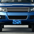 thumbnail image 4 of Blue Neon Rose Floral Pattern Metal Novelty License Plate, 4 of 7