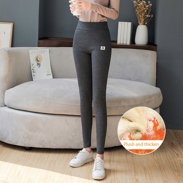 Mallas gruesas de lana de Cachemira para mujer, pantalones elásticos cálidos a prueba de viento, medias gruesas forradas con forro polar, para invierno