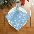 thumbnail image 2 of Qxltty Light Blue Background with White Floral Pattern Napkins 20×20in Perfect for Parties Dinners Weddings Cocktail Housewarming Cloth Napkins Set of 6, 2 of 8
