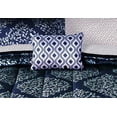 thumbnail image 4 of Mainstays Leaf Medallion Bed in a Bag Coordinating Comforter Set, Navy, Queen, 4 of 5