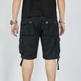 thumbnail image 6 of YLSDY Men's Summer Cargo Shorts Outdoor Travel Hiking Shorts with Drawstring Hem Solid Color Multi-Pockets Straight Baggy Bermuda Shorts Black XL, 6 of 9