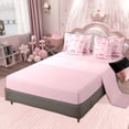 thumbnail image 5 of Manfei Chic Pink Bow Bedding Twin Size, Kawaii Ribbon Bedding Sets Twin Size, Princess Bowknot Reversible Comforter Sets with Sheets, Super Cozy Room Decor, 7-Piece, 5 of 9