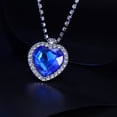 thumbnail image 2 of Collar AILUOR Titanic Heart of The Ocean, cristal azul, 2 of 9