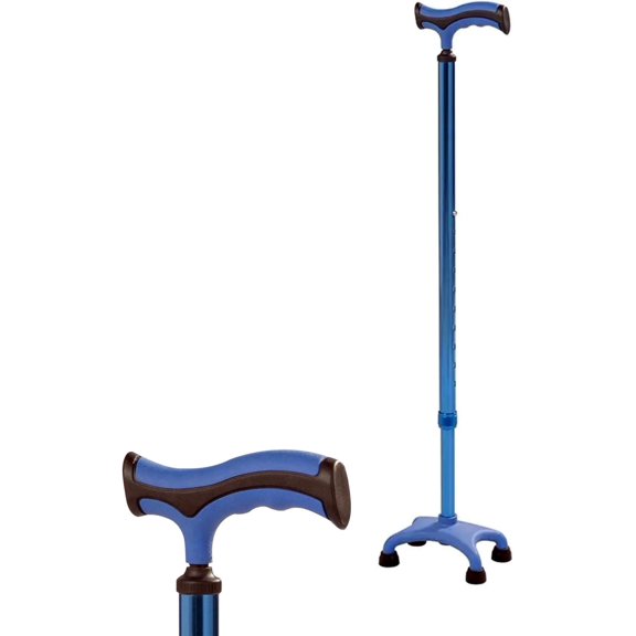 Bastón 4 Apoyos Base Plástica Reforzada Corta (6 Colores) | Altura 63-97cm