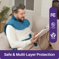 thumbnail image 6 of KEKOY Heating Pad for Back and Shoulder Pain Relief, Extra Large Electric Heat Pad 24"x37", Fast Heating for Neck , Auto Shut-off & Machine Washable, Blue, 6 of 13