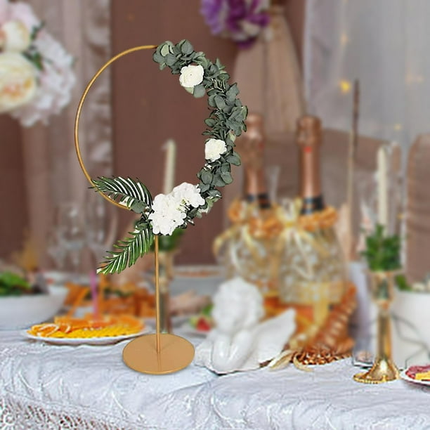 Aro Floral de Metal BLESIY Aro floral centro de mesa soporte artístico para flores decoración de mesa para el hogar vacaciones Navidad adorno de