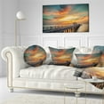thumbnail image 3 of Designart Wooden Bridge under Wonderful Sky - Pier Seascape Throw Pillow - 12x20, 3 of 5