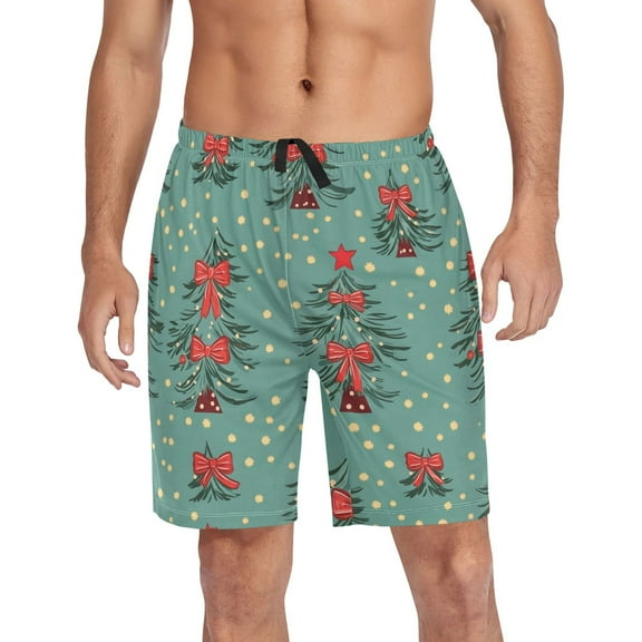 joogoo Mens Swim Trunks Christmas Tree Beach Shorts Drawstring Elastic Waist Swimwear Bathing Suits L