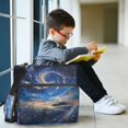thumbnail image 6 of Haosy 3 Ring Zipper Binder with Shoulder Strap Waterproof Trapper Keeper 2 Inch D-Ring 500 Sheets Capacity, Flower Sea Starry Sky, 6 of 8