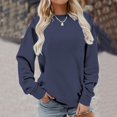 thumbnail image 4 of Chemises de Compression à Manches Longues pour Femmes à Col Rond Uni Plus Sweat-Shirt Oversize Pulls Coupe Ample à la Mode des Hauts Légers pour les Femmes de Grande Taille Gris M, 4 of 6