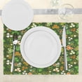 thumbnail image 3 of Ambesonne Nature Place Mats Set of 4, Lucky Clover, Standard Size, Green and Orange, 3 of 6