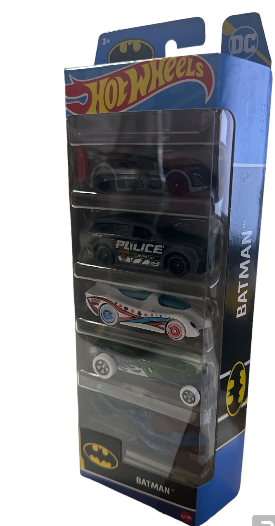 Hot Wheels BATMAN 5 Pack - HTV44  DC COMICS ( Joker Car ) + Free Bonus Sticker