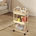 thumbnail image 4 of Utility Carts with Wheels, Plastic 3 Tier Rolling Cart for Kitchen, Office, Living Room, Bedroom Movable Storage and Organization, 4 of 6