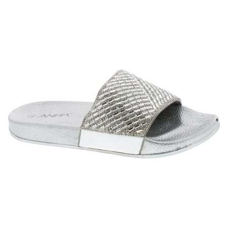

Static Fashions Womens Polly-268 Sparkling Metallic Dazzling Slipper Sandals