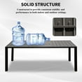thumbnail image 3 of Mondawe Outdoor Dining Table for 6 Person, Rectangular Slatted Metal Patio Table with Umbrella Hole, 3 of 3