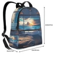 thumbnail image 4 of Lsque Ocean View Bedroom Pattern Backpack – School Travel Canvas Daypack with Ergonomic Padded Straps, Multiple Compartments & Leather Handle, 4 of 5