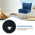 thumbnail image 2 of Modern Velvet Upholstered Accent Chair Set of 2 Mid Century Living Room Chairs with Golden Legs Comfy Armless Chair Wingback Single Sofa Side Chair for Bedroom,Blue, 2 of 6