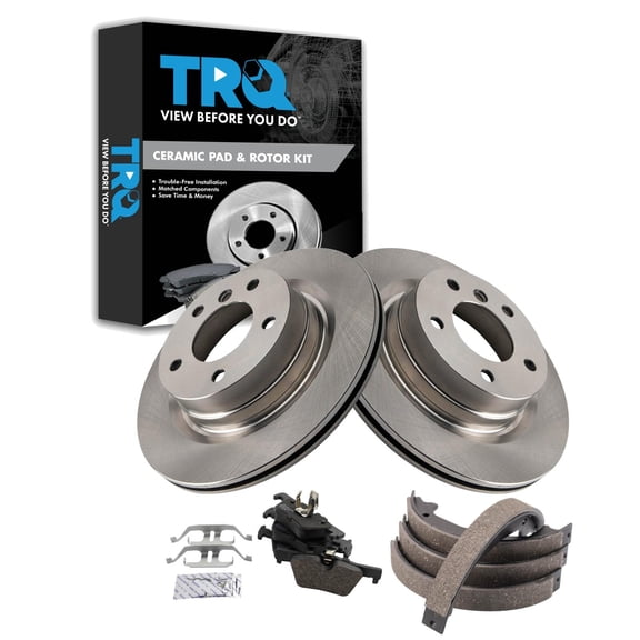 TRQ Rear Brake Pad and Rotor Set Ceramic Fits 2012-2013 328i 2012 328i Wagon 2013-2016 320i 2014-2016 228i 2017-2020 230i 2014-2016 328d 2014-2015 428i