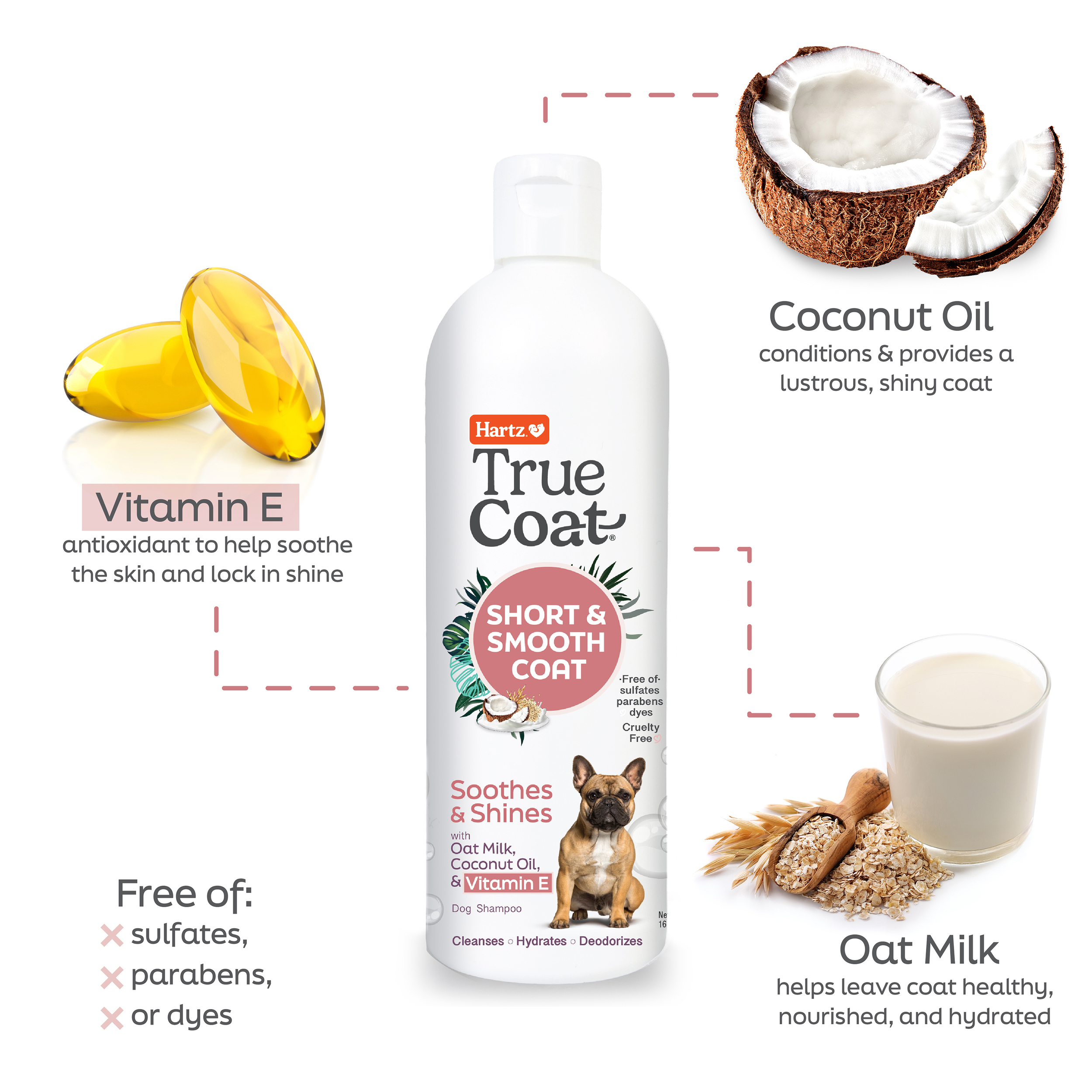 TrueCoat Short & Smooth Coat Dog Shampoo 16oz photo 8