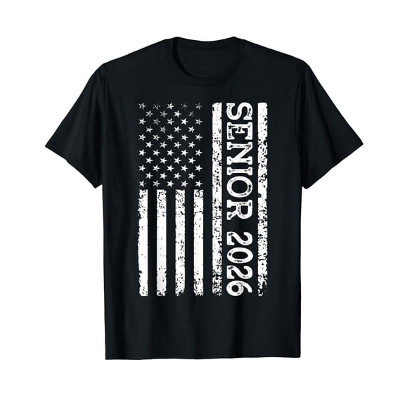 Senior Class Of 2026 Patriotic American USA Flag Graduation T-Shirt